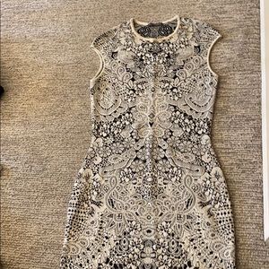 Lace patterned dress, made in Italy